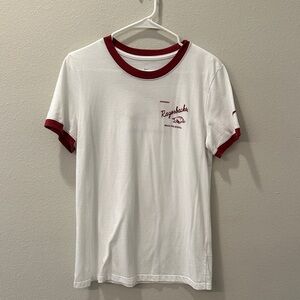 Nike White and Red Short Sleeve Tee